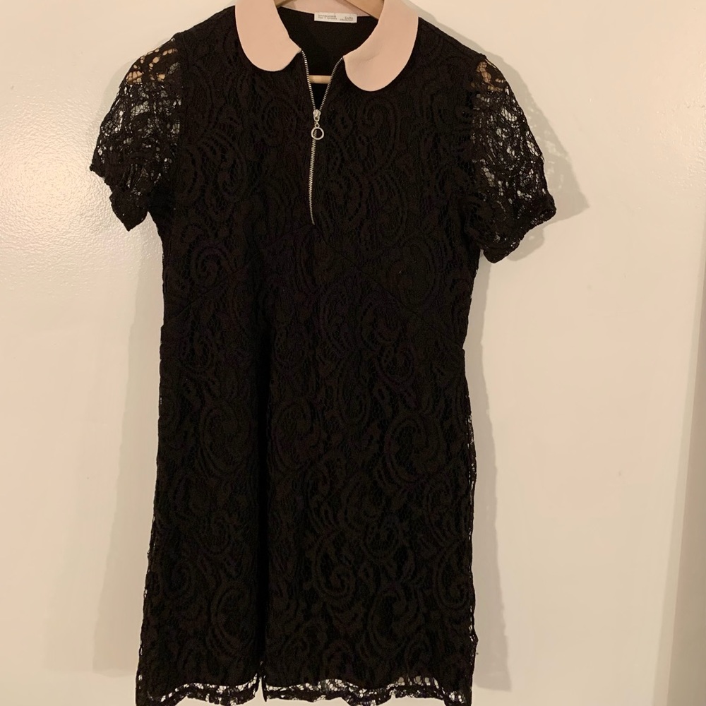Zara Lace Dress with Blush Collar